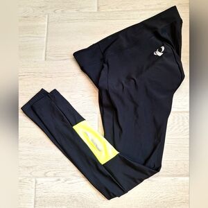 Pearl Izumi Women's Full Length Black And Yellow Cycling Leggings Chamois XXL